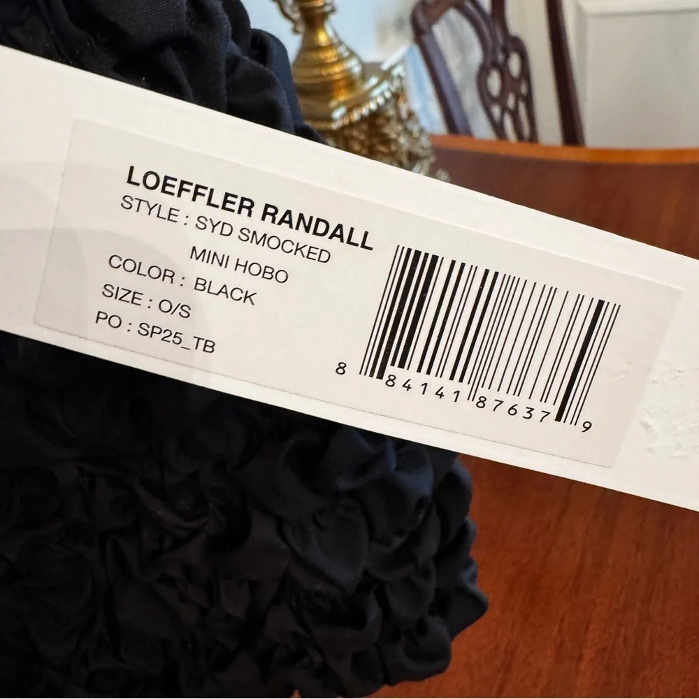 NWT Loeffler Randall Syd Black Smocked Mini Hobo Bag